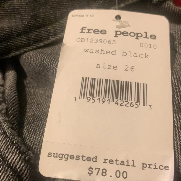 NWT FREE PEOPLE EAST OF EDEN MINI DENIM SKIRT washed black size 26 - Picture 9 of 9